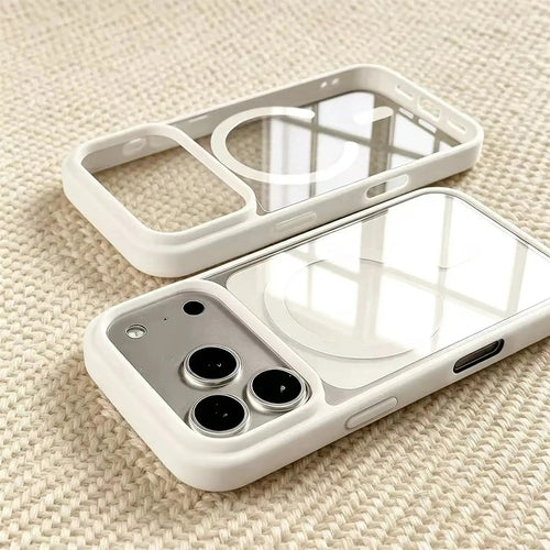 Coque magnétique iPhone – Effet acrylique, plusieurs coloris