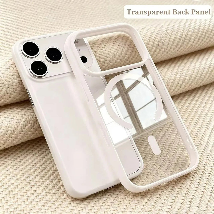Coque magnétique iPhone – Effet acrylique, plusieurs coloris
