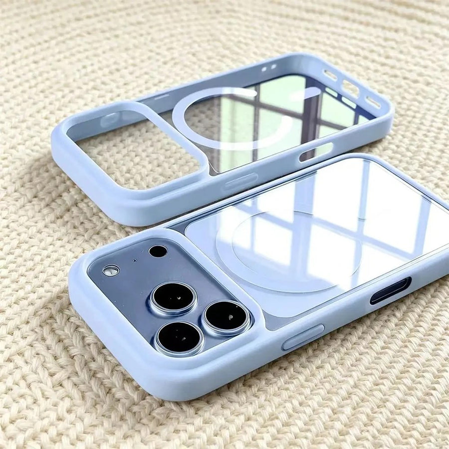Coque magnétique iPhone – Effet acrylique, plusieurs coloris