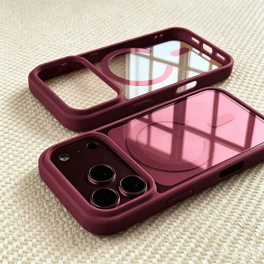 Coque magnétique iPhone – Effet acrylique, plusieurs coloris